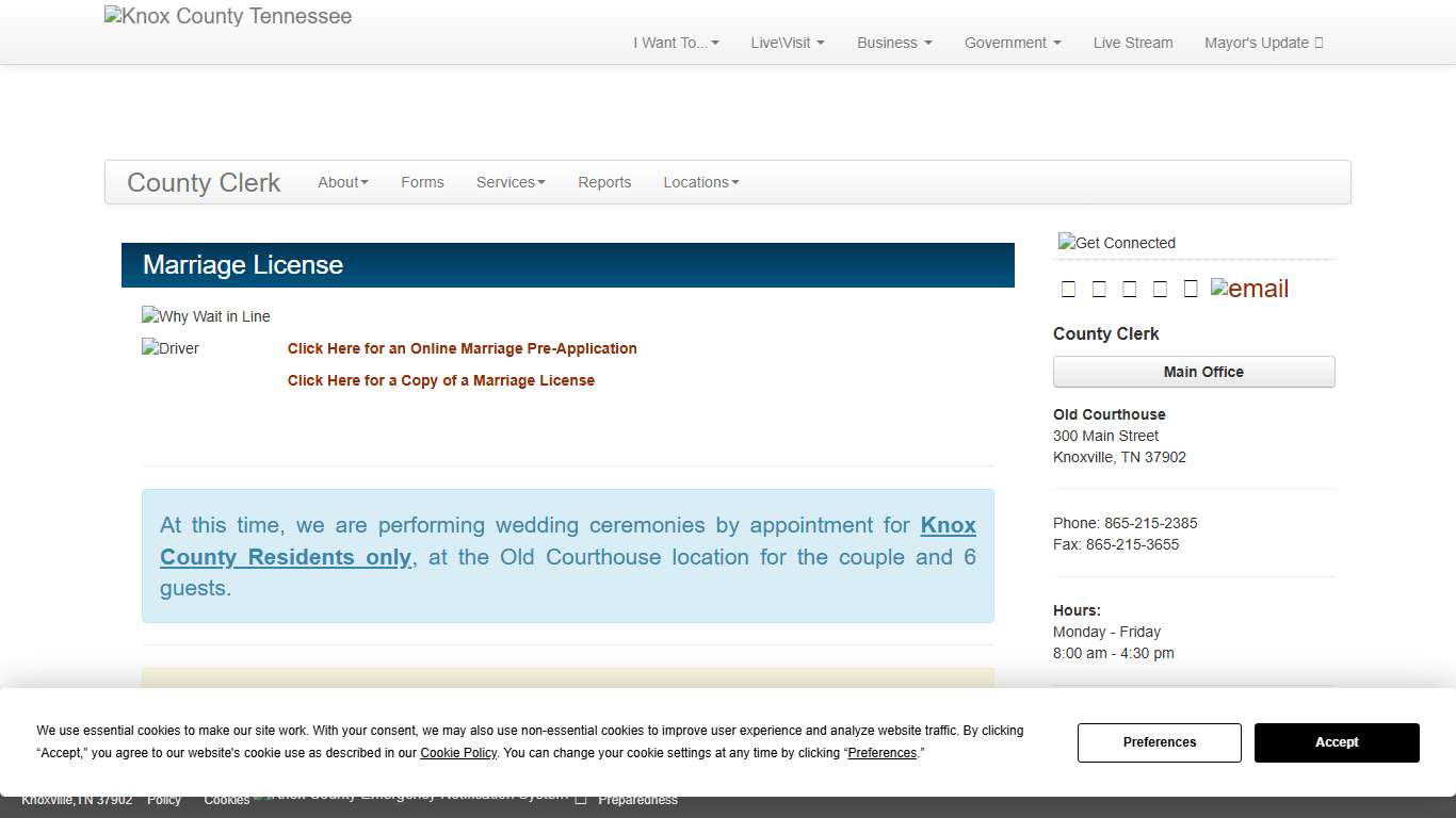 Marriage License - County Clerk - Knox County Tennessee Government